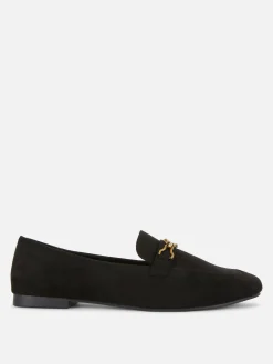 Ballerines|Primark Mocassins Avec Chaîne - Pointure Large Noir
