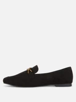 Ballerines|Primark Mocassins Avec Chaîne - Pointure Large Noir