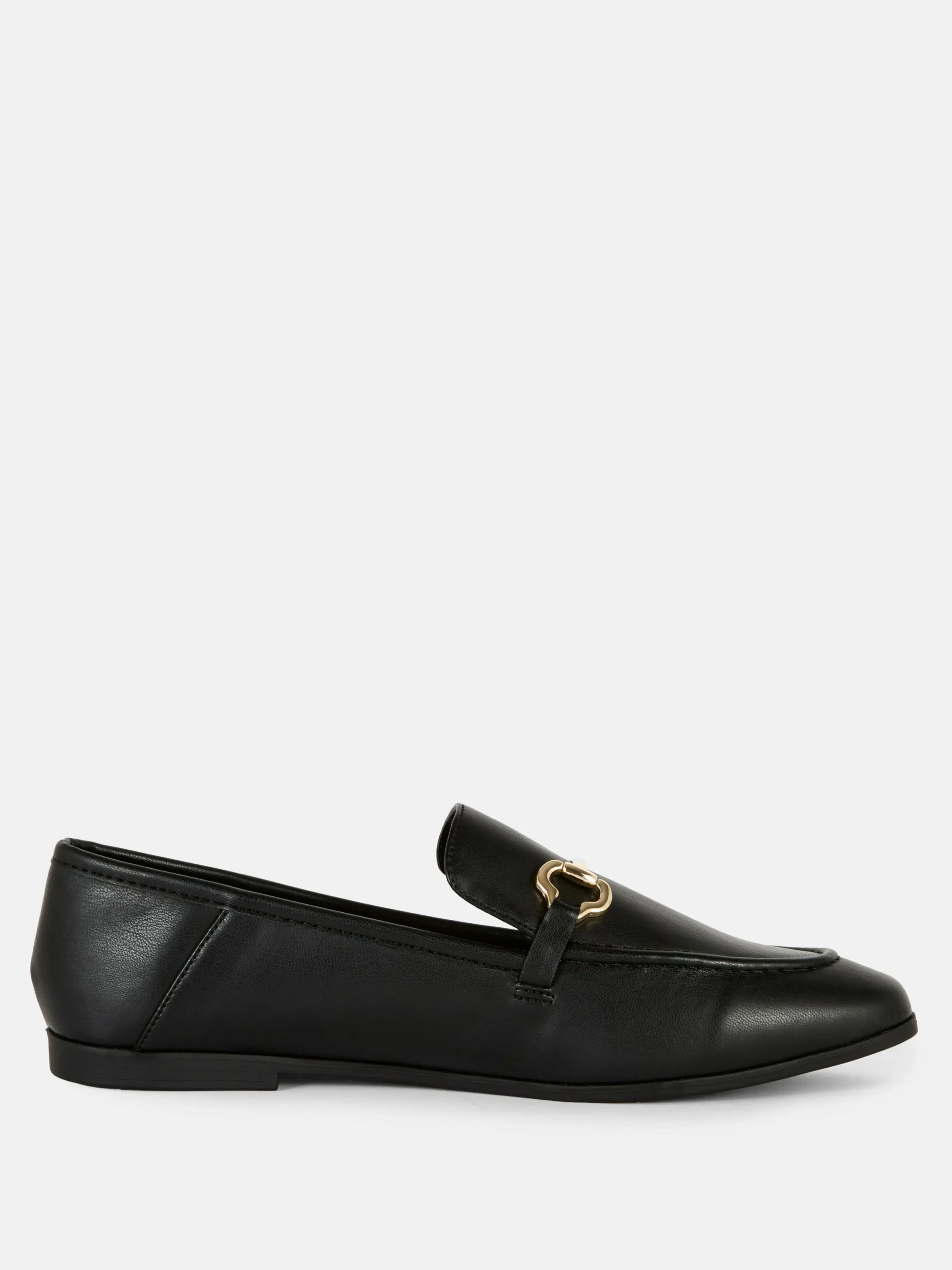 Ballerines|Primark Mocassins En Simili Cuir Avec Boucle Noir