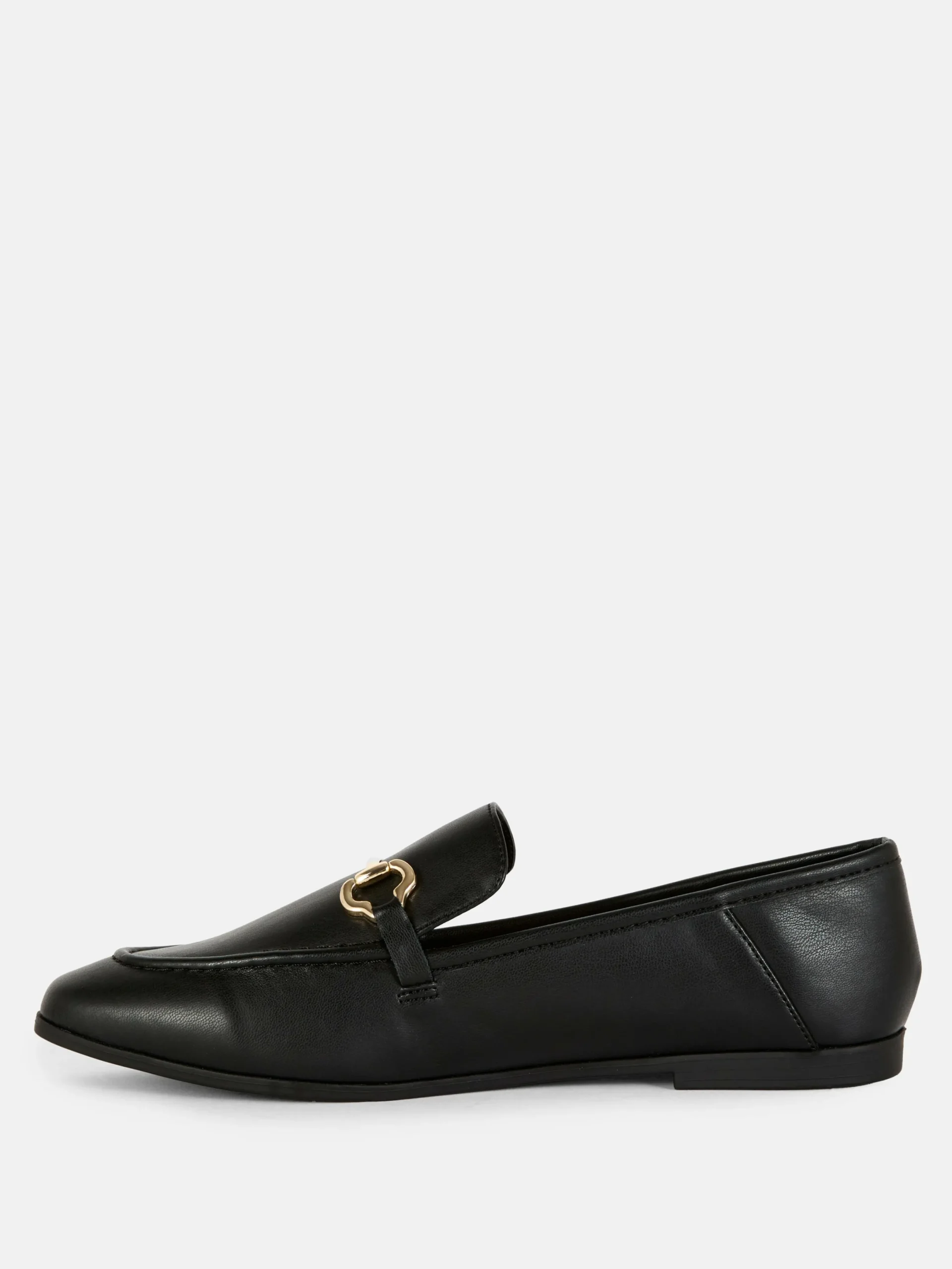 Ballerines|Primark Mocassins En Simili Cuir Avec Boucle Noir