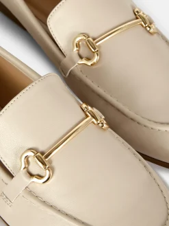 Ballerines|Primark Mocassins En Simili Cuir Avec Boucle Écru