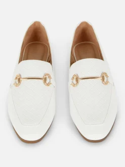 Ballerines|Primark Mocassins En Simili Cuir à Mors Blanc