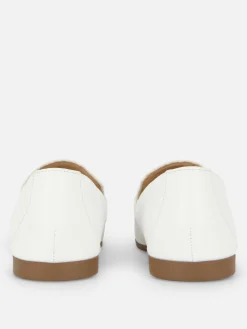 Ballerines|Primark Mocassins En Simili Cuir à Mors Blanc