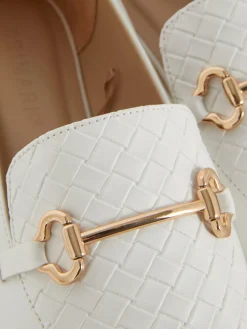 Ballerines|Primark Mocassins En Simili Cuir à Mors Blanc