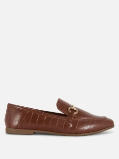 Ballerines|Primark Mocassins En Simili Cuir à Mors Marron