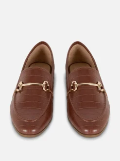 Ballerines|Primark Mocassins En Simili Cuir à Mors Marron