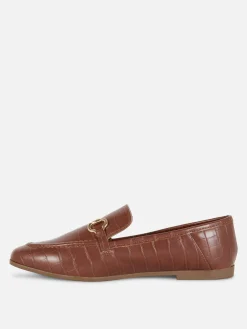 Ballerines|Primark Mocassins En Simili Cuir à Mors Marron