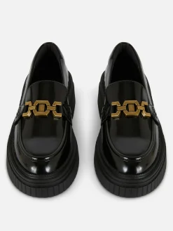 Ballerines|Primark Mocassins épais Avec Chaîne Noir