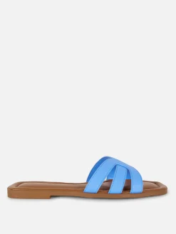 Sandales|Primark Mules à Lanières En Simili Cuir Bleu clair