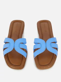 Sandales|Primark Mules à Lanières En Simili Cuir Bleu clair