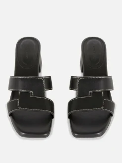 Chaussures À Talons|Primark Mules à Talons Avec Bride à Maillon Noir