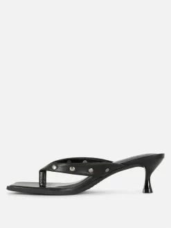 Chaussures À Talons|Primark Mules Cloutées En Simili Cuir Rita Ora Noir