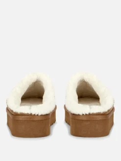 Chaussons|Primark Mules Doublées En Fausse Fourrure Marron