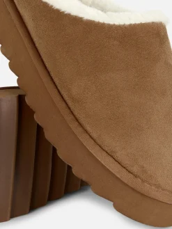 Chaussons|Primark Mules Doublées En Fausse Fourrure Marron
