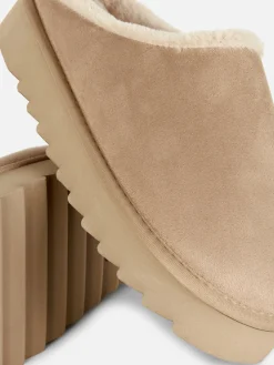 Chaussons|Primark Mules Doublées En Fausse Fourrure Naturel