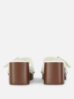 Chaussures À Talons|Primark Mules Sabots à Talons épais Rita Ora Blanc