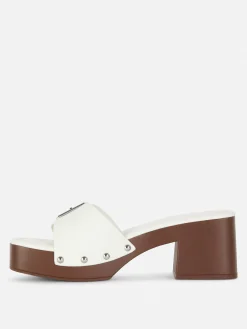 Chaussures À Talons|Primark Mules Sabots à Talons épais Rita Ora Blanc