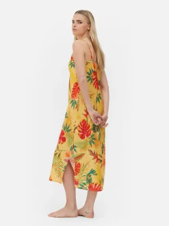 Combinaisons Et Caracos|Primark Nuisette En Satin à Imprimé Tropical Jaune