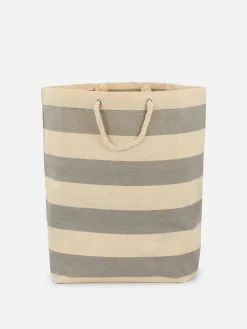 Paniers À Linge|Primark Panier à Linge En Toile Rayée Taupe