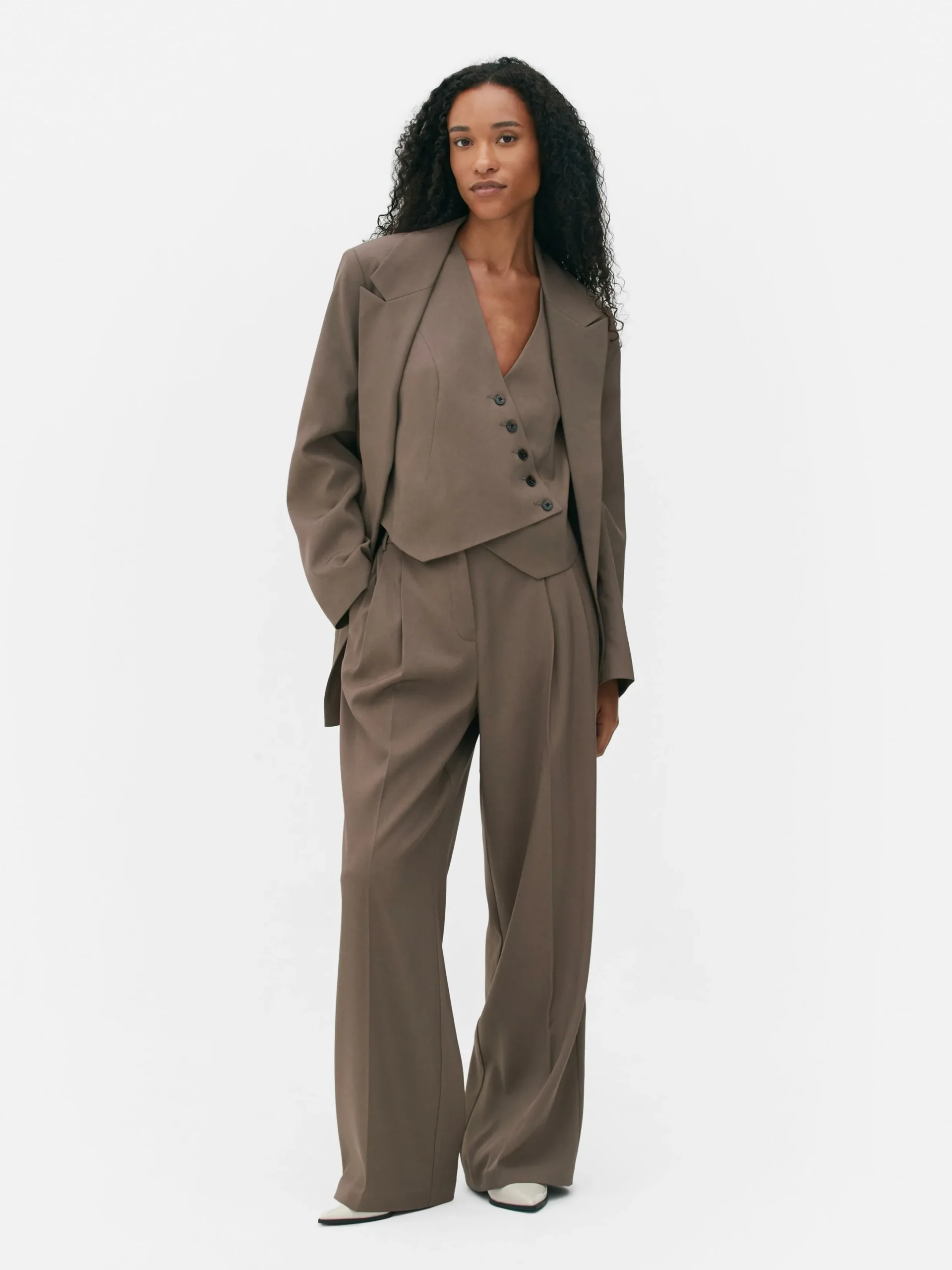 Pantalons Et Leggings|Primark Pantalon Ajusté Plissé Sur Le Devant Moka