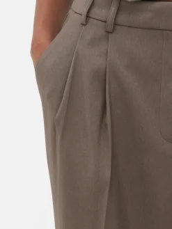 Pantalons Et Leggings|Primark Pantalon Ajusté Plissé Sur Le Devant Moka