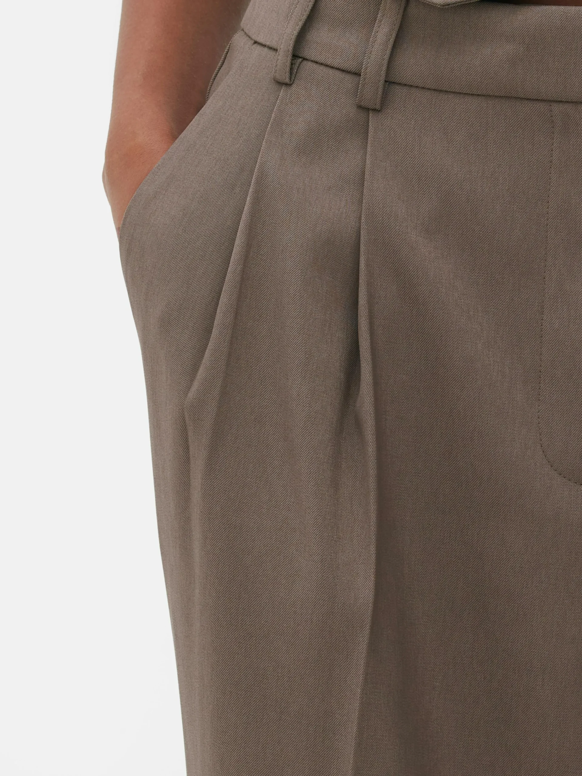 Pantalons Et Leggings|Primark Pantalon Ajusté Plissé Sur Le Devant Moka