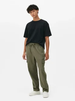 Pantalon|Primark Pantalon Cargo à Cordon De Serrage à La Taille Kaki