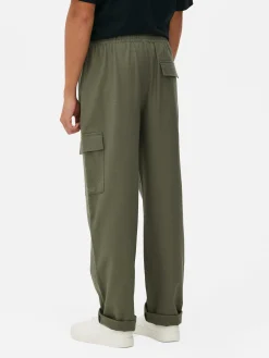 Pantalon|Primark Pantalon Cargo à Cordon De Serrage à La Taille Kaki