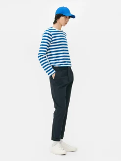 Pantalon|Primark Pantalon Chino Stretch Coupe Slim Bleu marine