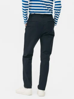 Pantalon|Primark Pantalon Chino Stretch Coupe Slim Bleu marine