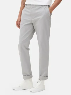Pantalon|Primark Pantalon Chino Stretch Coupe Slim Gris clair