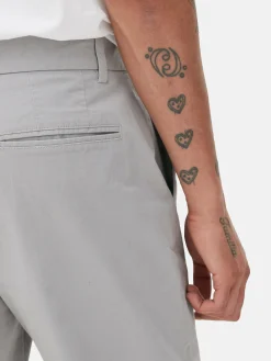 Pantalon|Primark Pantalon Chino Stretch Coupe Slim Gris clair