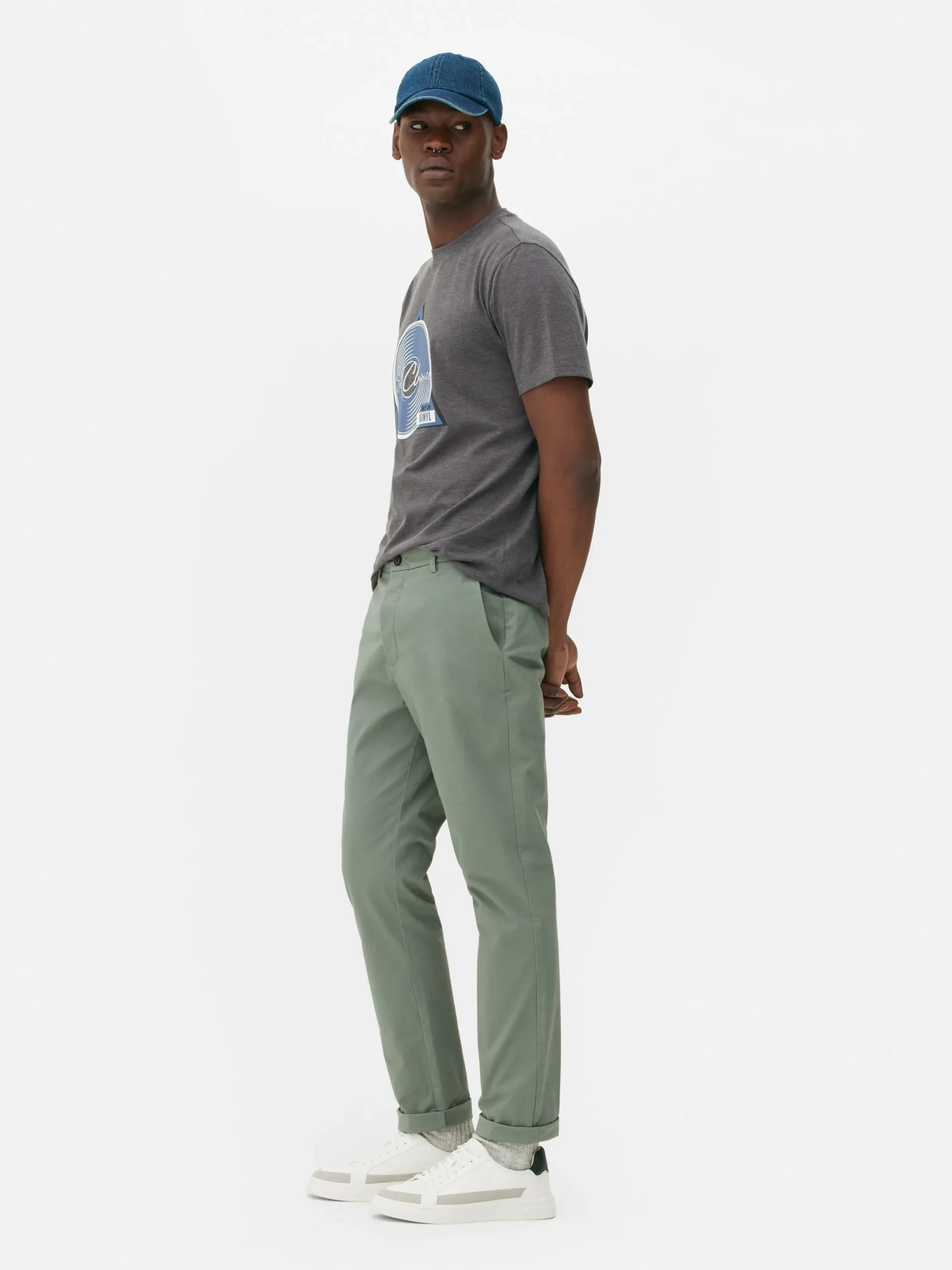 Pantalon|Primark Pantalon Chino Stretch Coupe Slim Vert clair