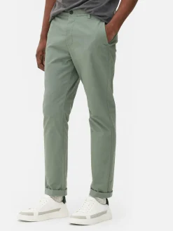 Pantalon|Primark Pantalon Chino Stretch Coupe Slim Vert clair