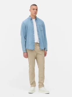 Pantalon|Primark Pantalon Chino Stretch Coupe Slim Grège