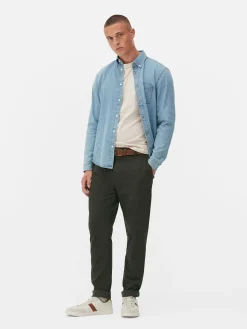 Pantalon|Primark Pantalon Chino Stretch Coupe Slim Kaki