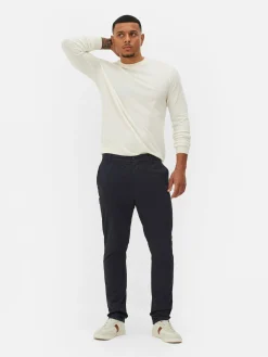 Pantalon|Primark Pantalon Chino Stretch Coupe Slim Bleu marine