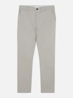 Pantalon|Primark Pantalon Chino Stretch Coupe Slim Gris clair