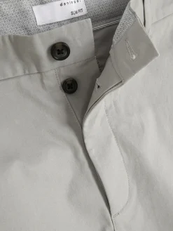 Pantalon|Primark Pantalon Chino Stretch Coupe Slim Gris clair