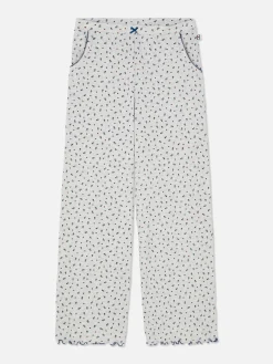 Bas De Pyjama|Primark Pantalon De Pyjama Large Côtelé à Petites Fleurs Gris