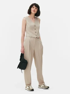 Pantalons Et Leggings|Primark Pantalon Droit Ajusté à Coordonner Grège