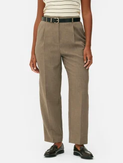 Pantalons Et Leggings|Primark Pantalon Plissé à Ceinture Kaki