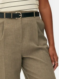 Pantalons Et Leggings|Primark Pantalon Plissé à Ceinture Kaki