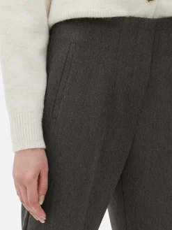 Pantalons Et Leggings|Primark Pantalon Taille Haute à Surpiqûres Marron