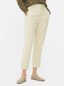 Pantalons Et Leggings|Primark Pantalon Taille Haute Surpiqué Écru