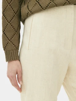 Pantalons Et Leggings|Primark Pantalon Taille Haute Surpiqué Écru