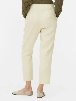 Pantalons Et Leggings|Primark Pantalon Taille Haute Surpiqué Écru