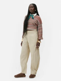 Pantalons Et Leggings|Primark Pantalon Utilitaire Coupe Barrel Rita Ora Grège