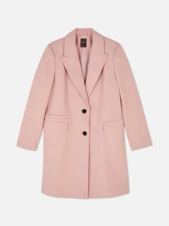 Manteaux Et Vestes|Primark Pardessus à Boutonnage Simple Rose poudré