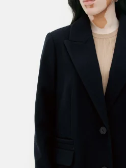 Manteaux Et Vestes|Primark Pardessus à Boutonnage Simple Bleu marine